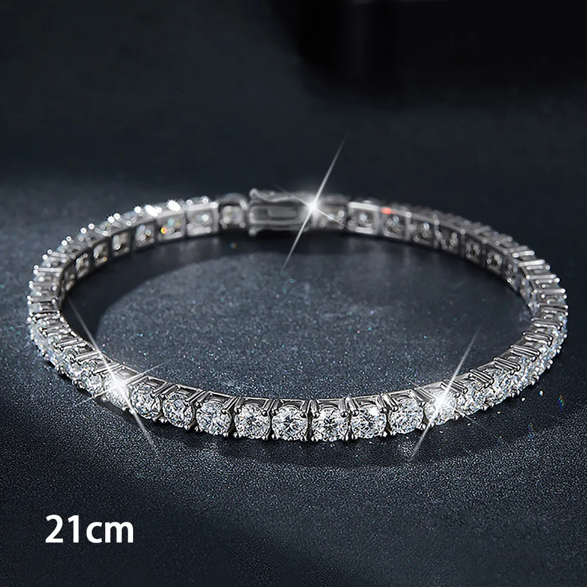 Moissanite 925 Sterling Silver Tennis Bracelet Round Brillia ...