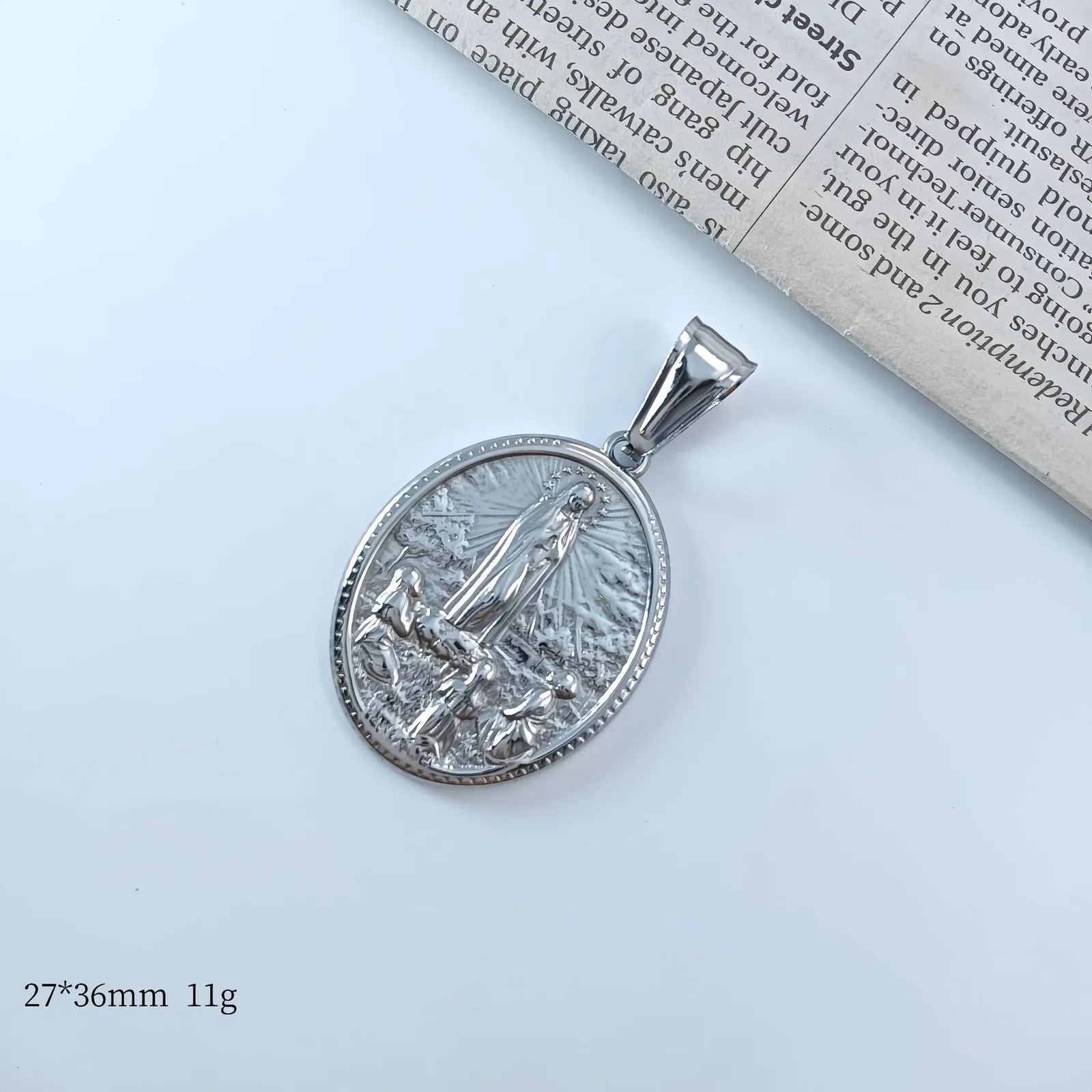 Virgin Mary Punk Pendant In Steel Color 304 Stainless Steel  ...